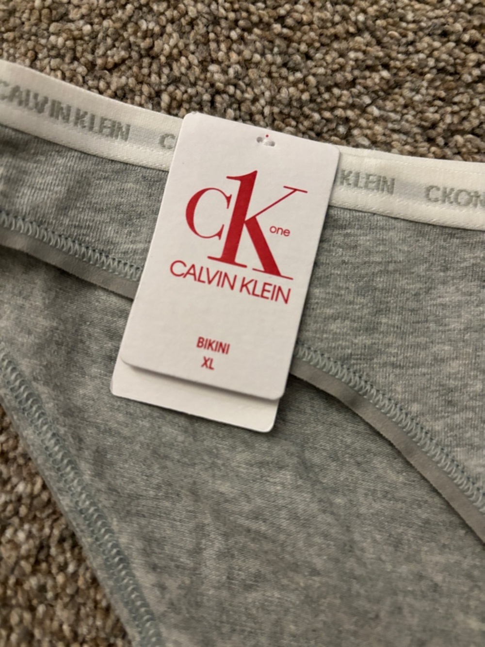 Calvin Klein One Light Grey Cotton Bikini Briefs - Picture 2 of 4